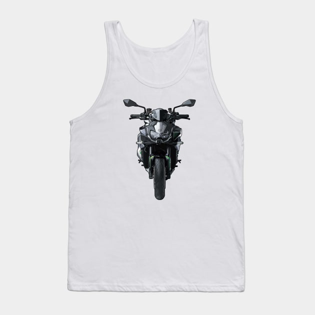 Z H2 Bike Front View Illustration Tank Top by KAM Std